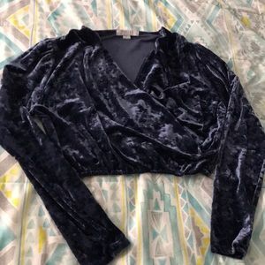Cropped Velvet Long Sleeve